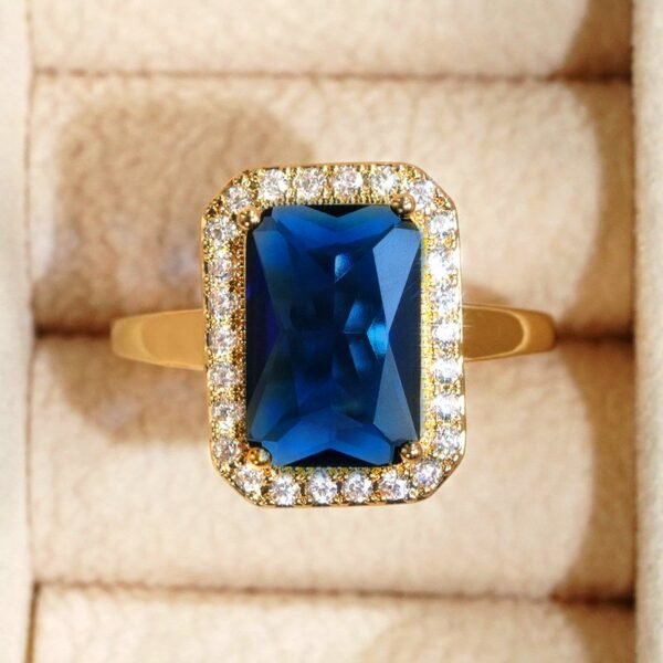 Elegant Rectangular Stone Rings –Adjustable ring , Timeless Luxury in Four Shades