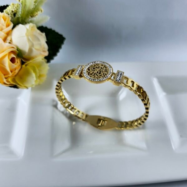Luxurious Gold-Plated Filigree Bracelet – A Symbol of Grace & Sophistication (j12)
