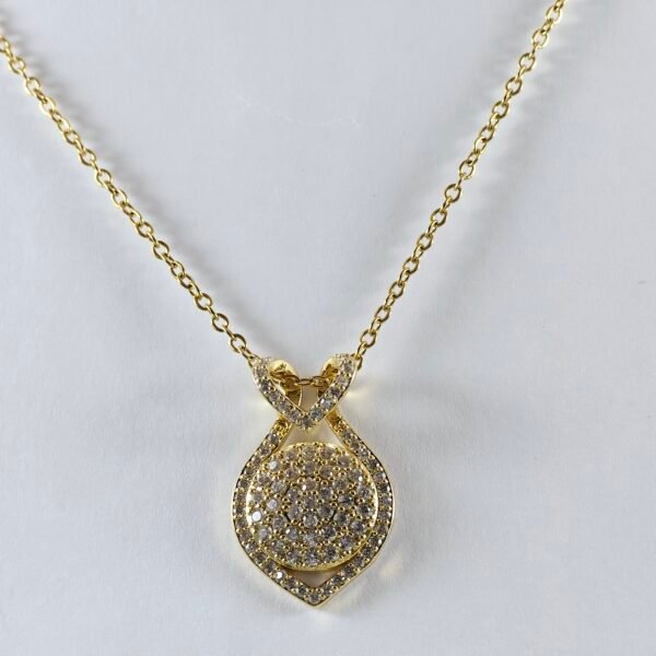 Gold-Plated Stainless Steel Chain with Zircon Pendant – Sleek & Stylish for Everyday Wear