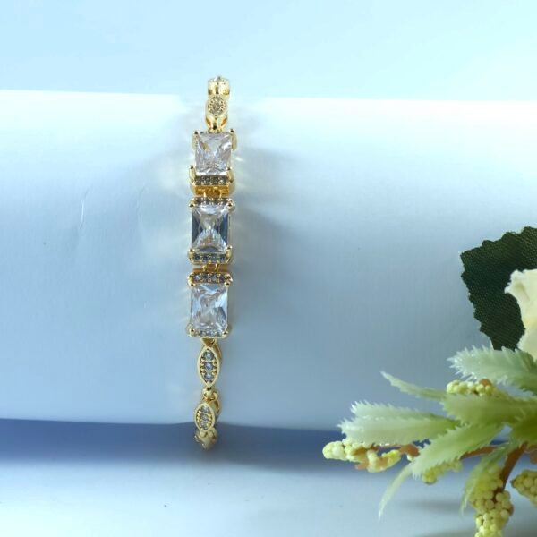 Luxury Gold-Plated Bracelet with Elegant Zircon Accents