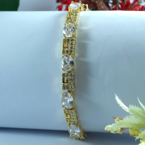 Luxury Gold-Plated Bracelet with Sparkling Zircon Stones