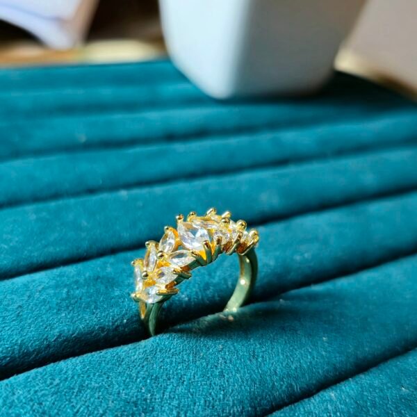 Gold-Plated American Diamond Ring – Radiance in Every Detail